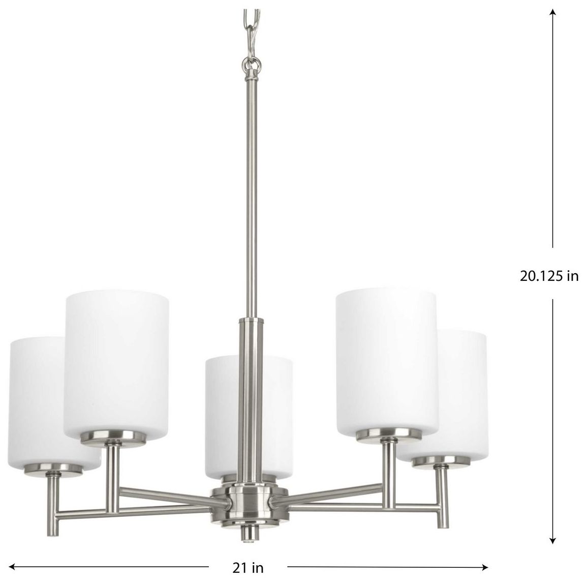 Image 4 Replay Collection Five-Light Etched White Glass Chandelier Light more views
