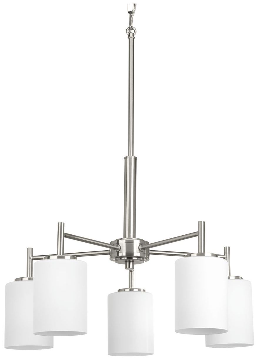 Image 5 Replay Collection Five-Light Etched White Glass Chandelier Light more views