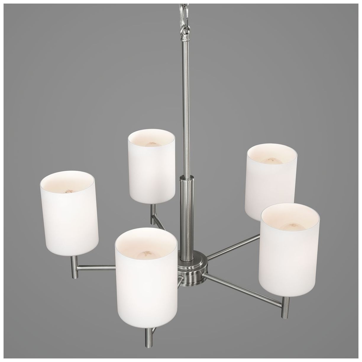 Image 6 Replay Collection Five-Light Etched White Glass Chandelier Light more views