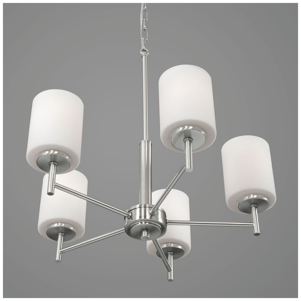 Image 7 Replay Collection Five-Light Etched White Glass Chandelier Light more views