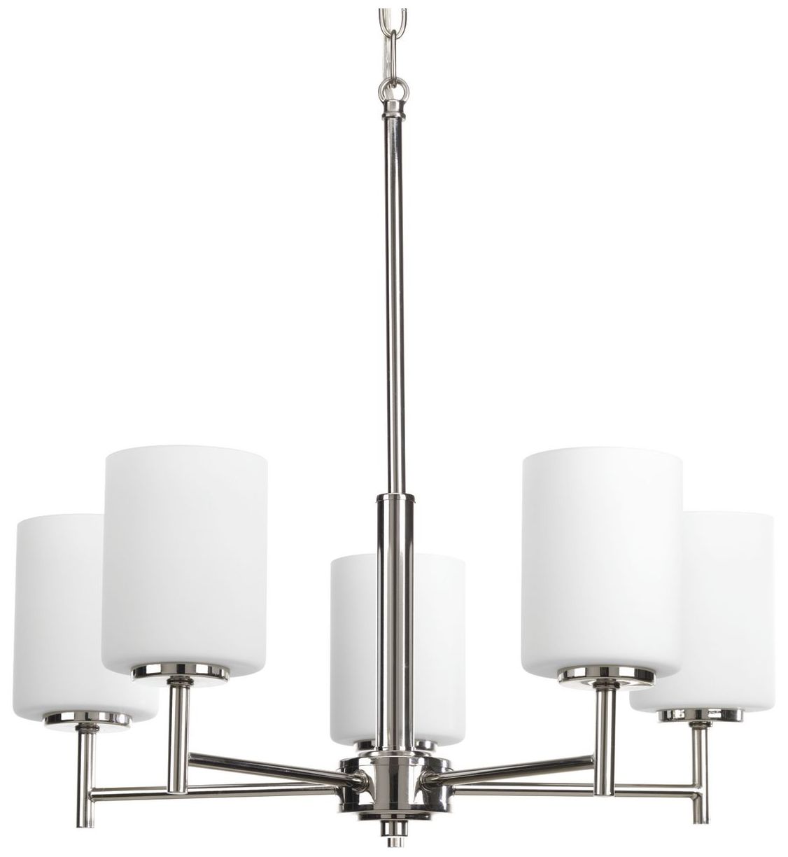 Replay Collection Five-Light Etched White Glass Chandelier Light