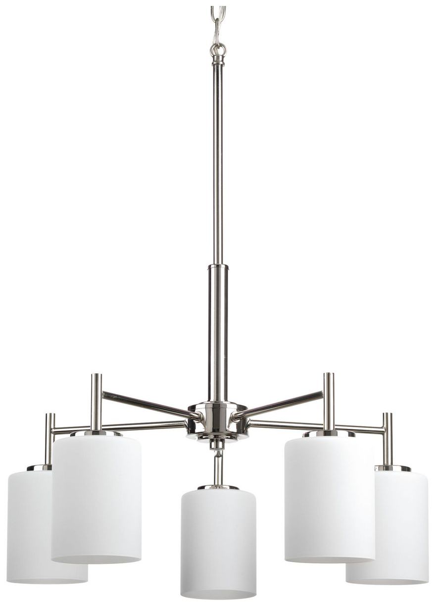 Image 3 Replay Collection Five-Light Etched White Glass Chandelier Light more views