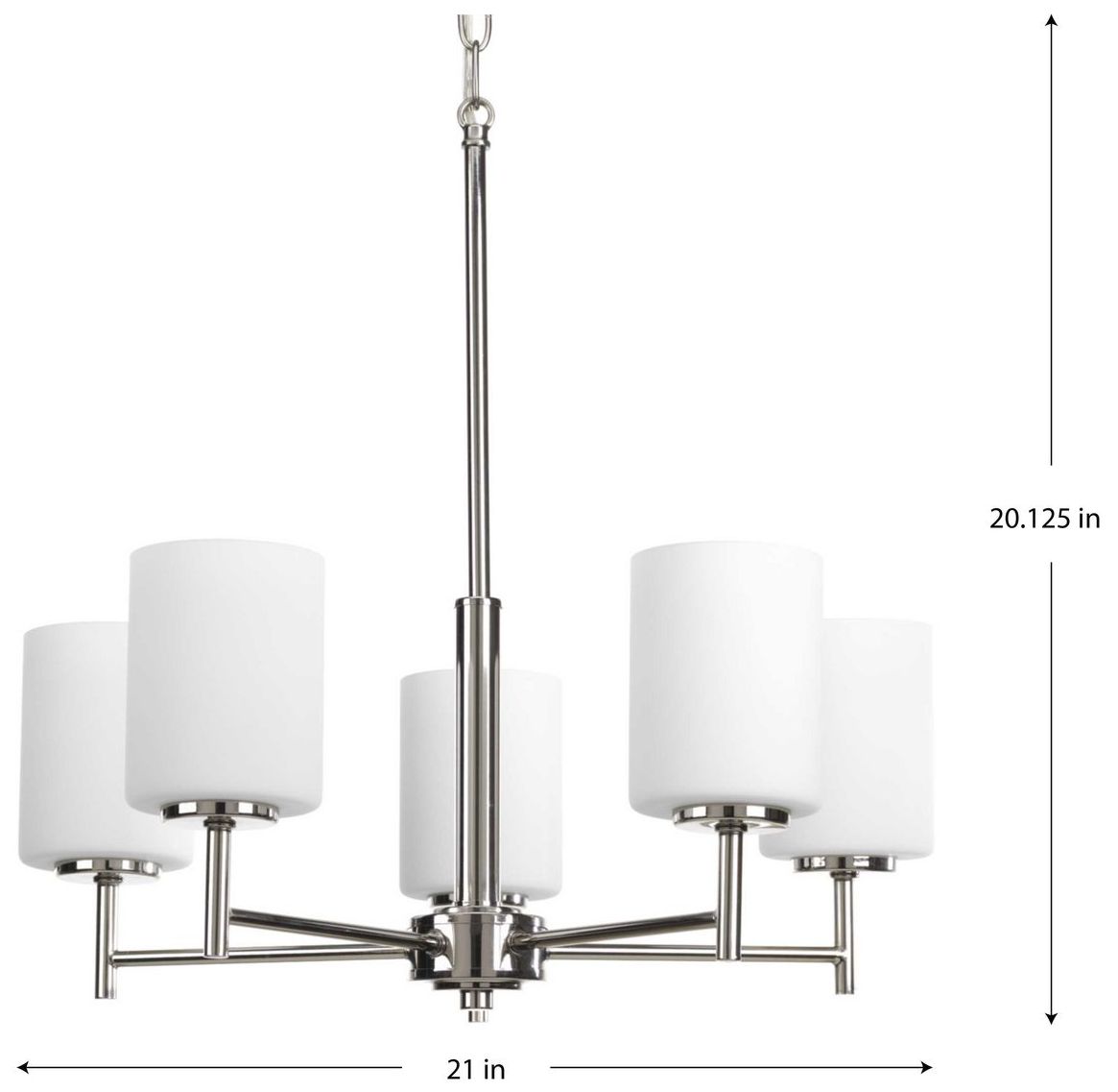 Image 4 Replay Collection Five-Light Etched White Glass Chandelier Light more views