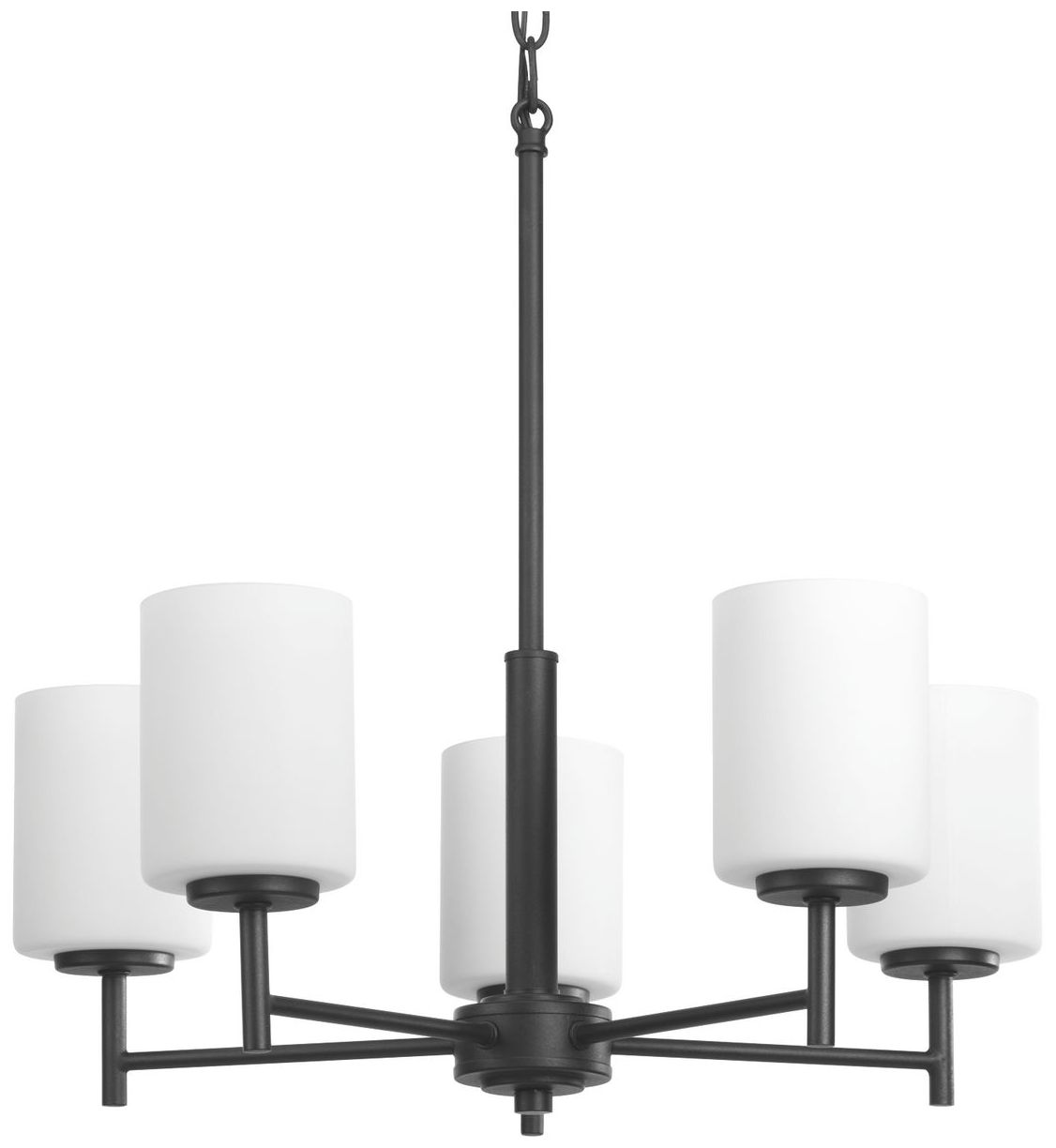 Replay Collection Five-Light Etched White Glass Chandelier Light