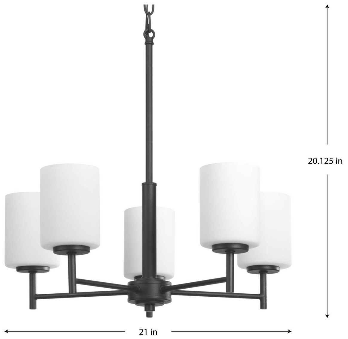 Image 4 Replay Collection Five-Light Etched White Glass Chandelier Light more views