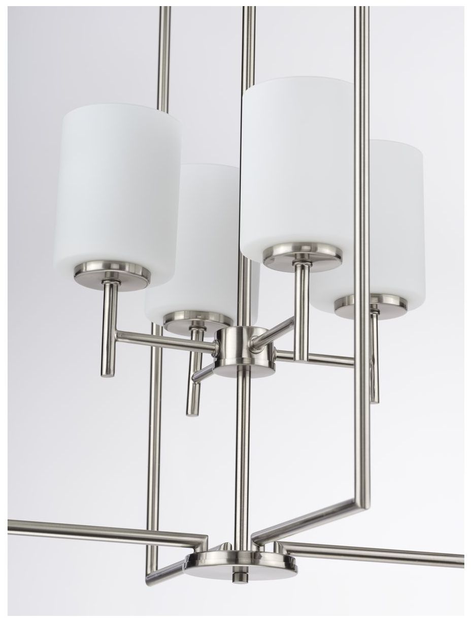 Image 6 Replay Collection Four-Light Etched White Glass Pendant Light more views