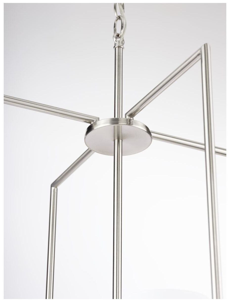 Image 7 Replay Collection Four-Light Etched White Glass Pendant Light more views