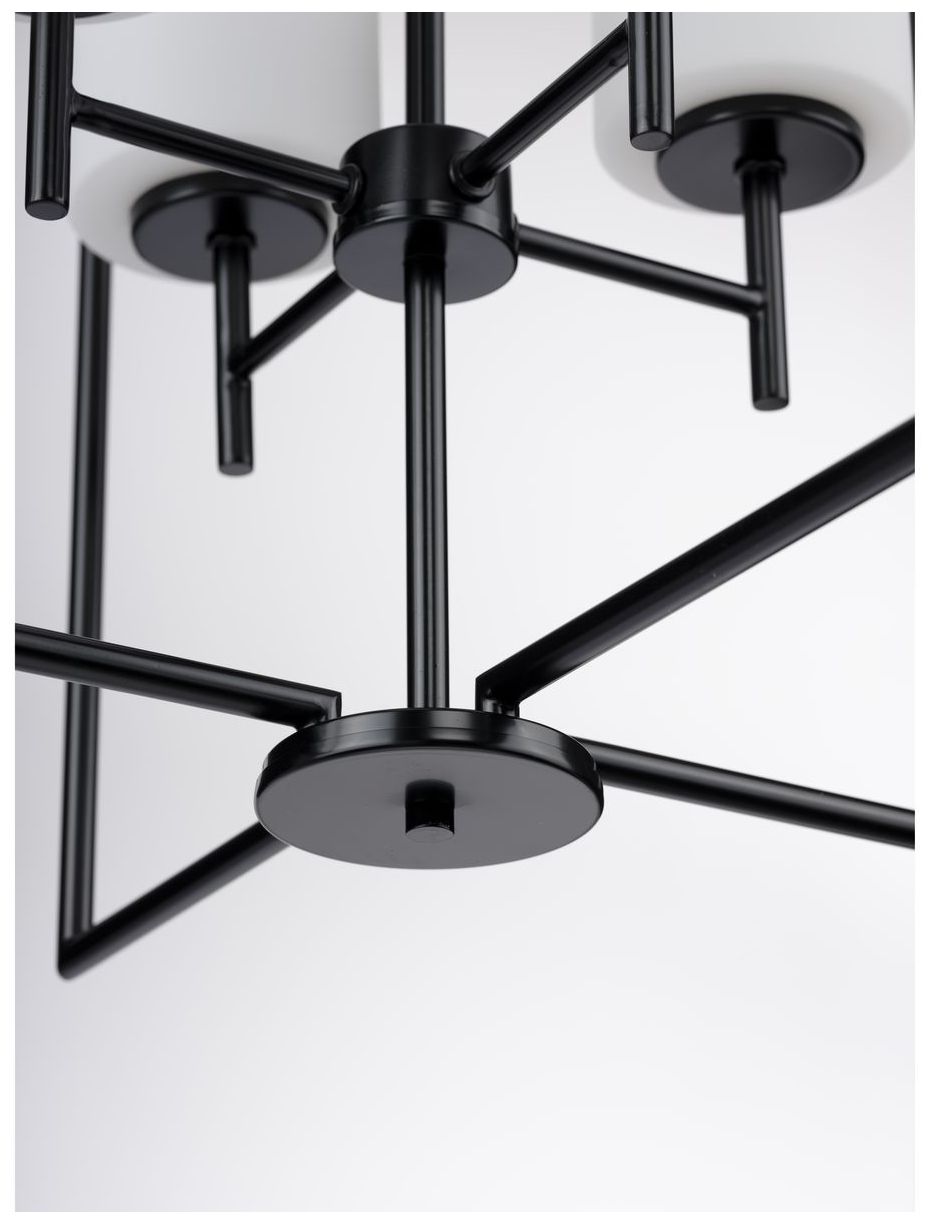Replay Collection Four-Light Etched White Glass Pendant Light