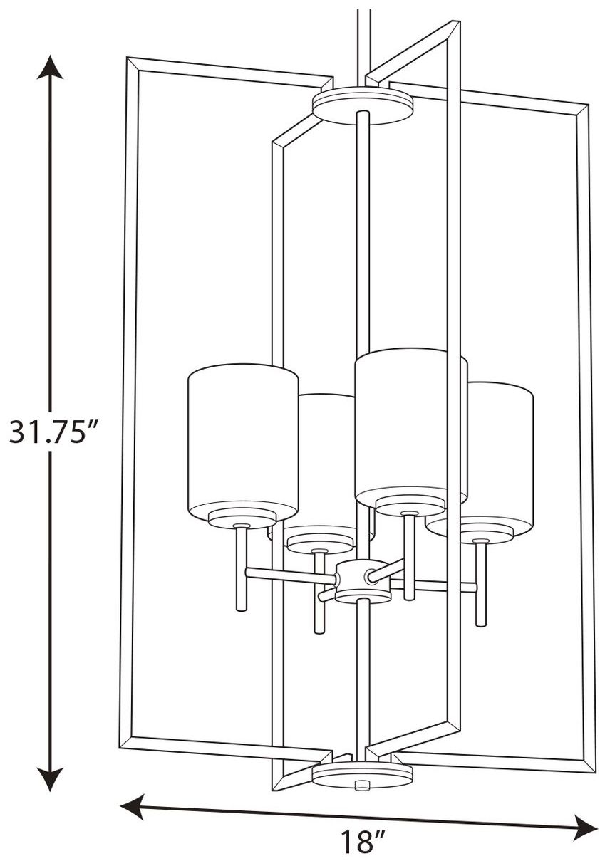 Image 4 Replay Collection Four-Light Etched White Glass Pendant Light more views