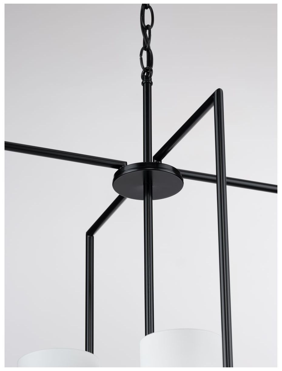 Image 6 Replay Collection Four-Light Etched White Glass Pendant Light more views