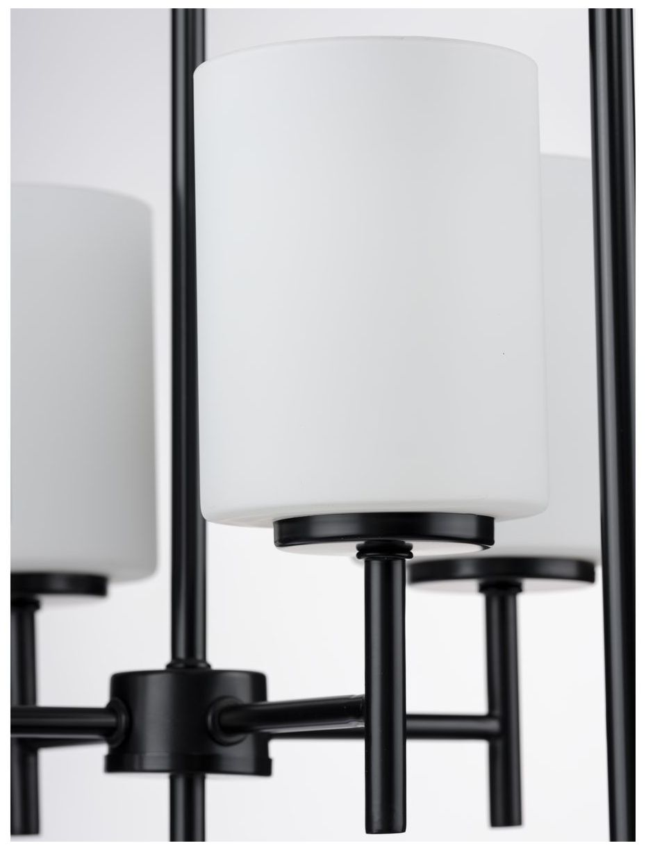 Replay Collection Four-Light Etched White Glass Pendant Light