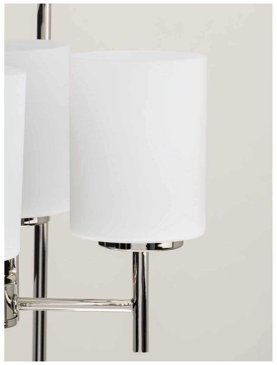 Replay Collection Four-Light Etched White Glass Pendant Light