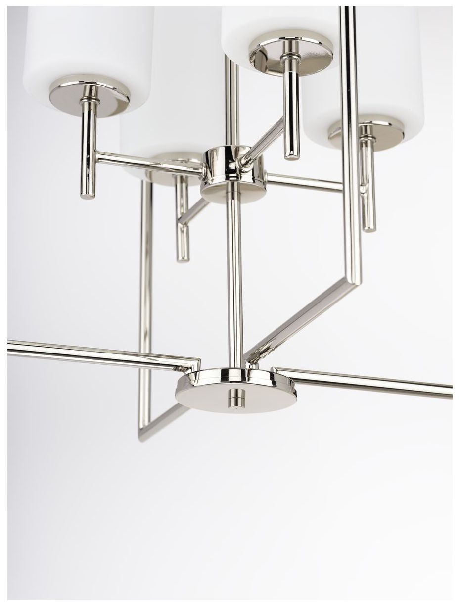 Image 5 Replay Collection Four-Light Etched White Glass Pendant Light more views