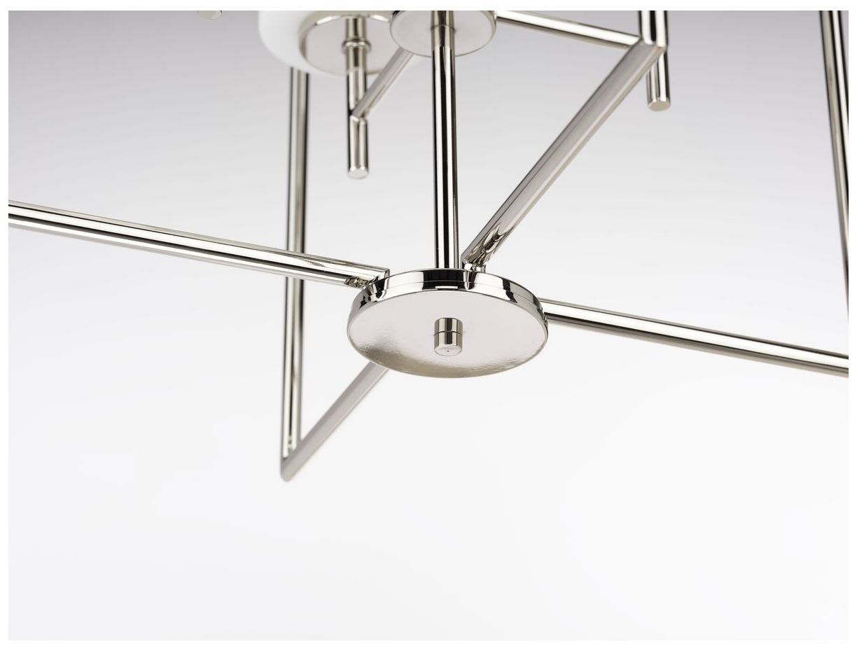 Image 6 Replay Collection Four-Light Etched White Glass Pendant Light more views