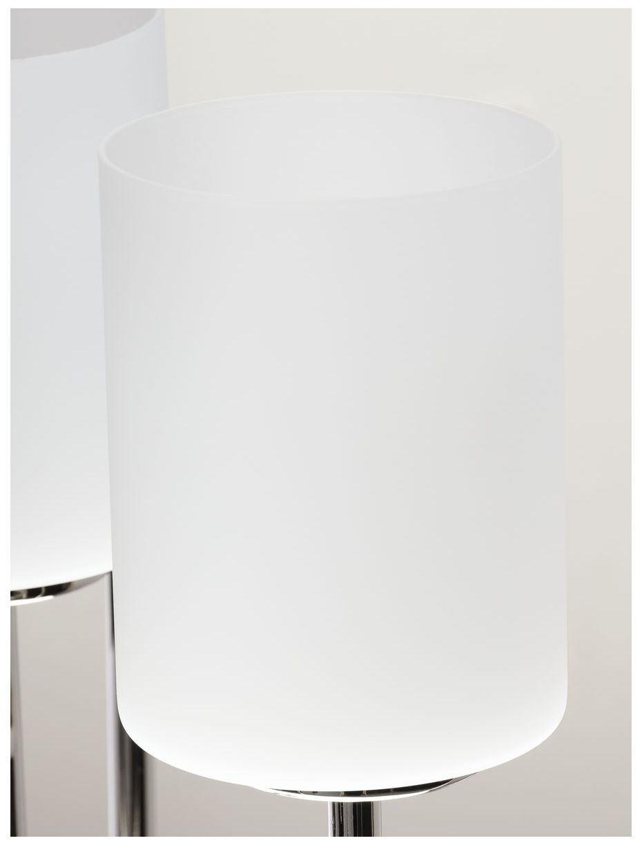 Replay Collection Four-Light Etched White Glass Pendant Light