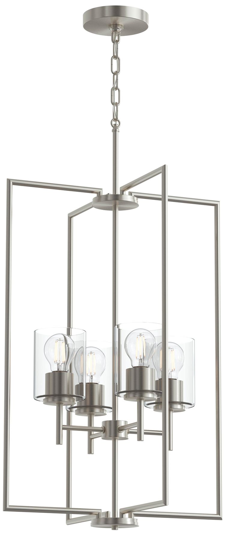 Replay Collection Four-Light Pendant Light with Clear Glass Shades