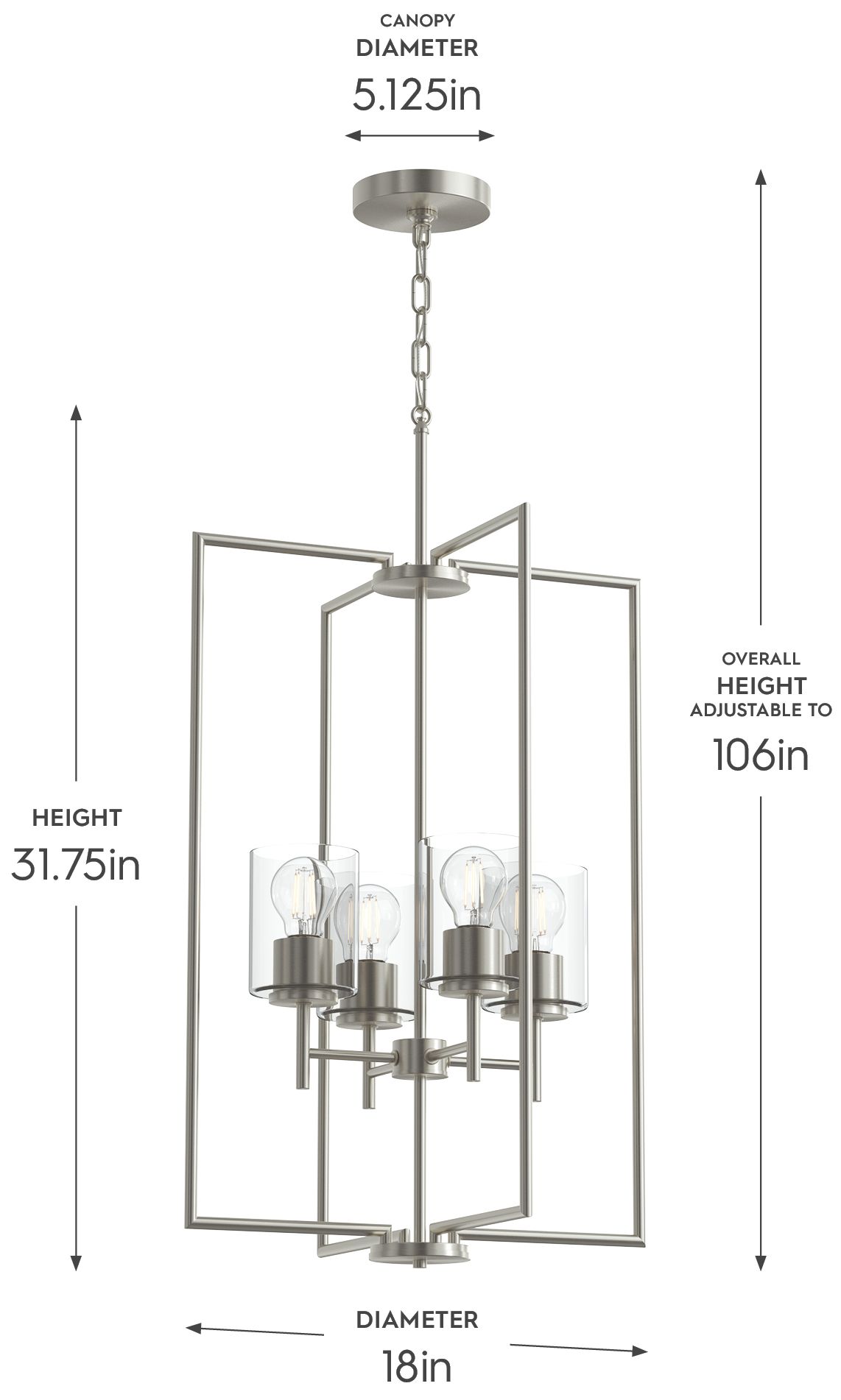 Image 5 Replay Collection Four-Light Pendant Light with Clear Glass Shades more views