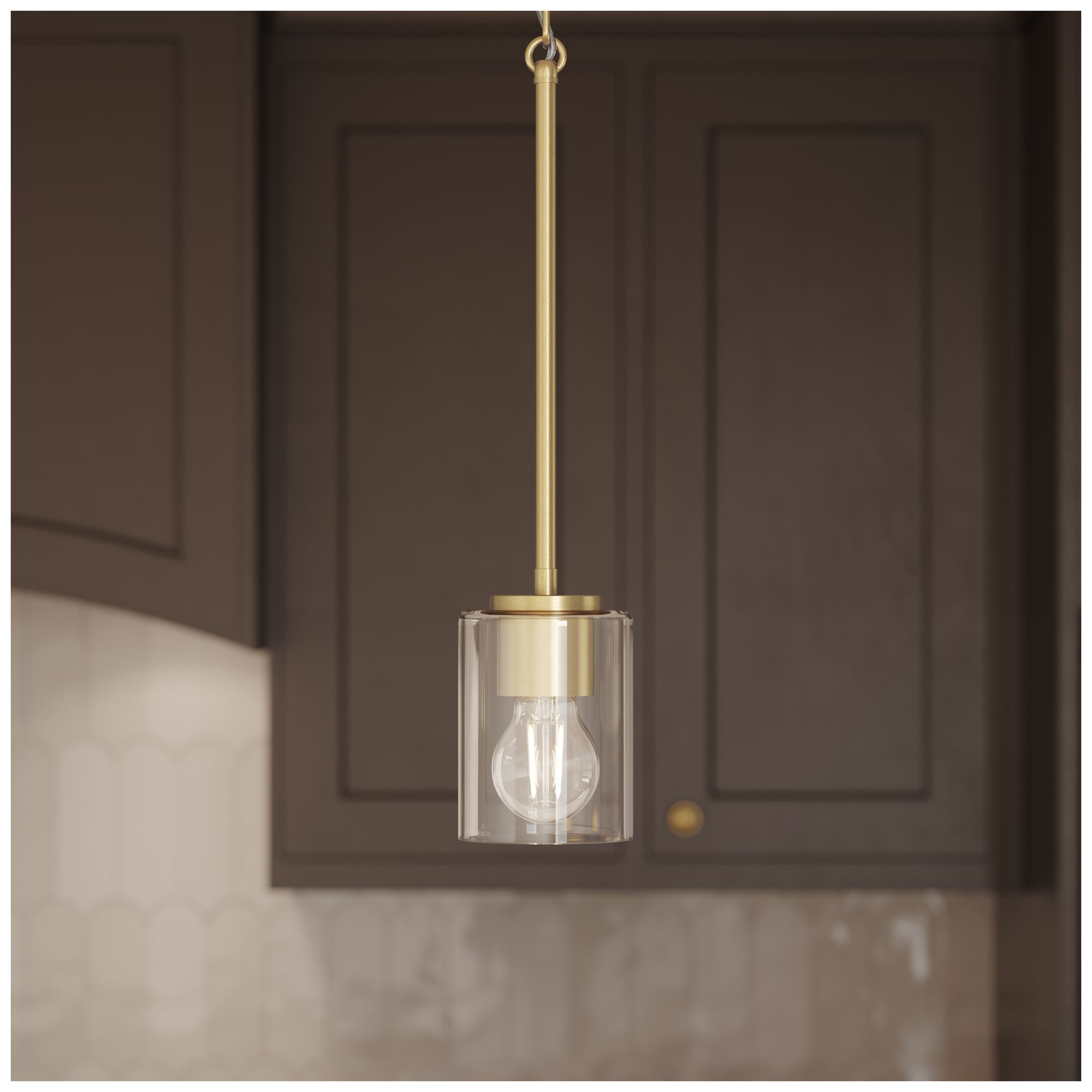 Replay Collection One-Light Pendant Light with Clear Glass Shade