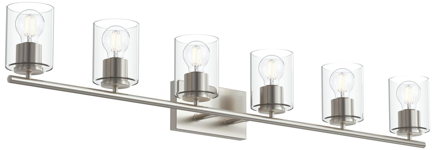 Replay Collection Six-Light Bath & Vanity Light with Clear Glass Shades