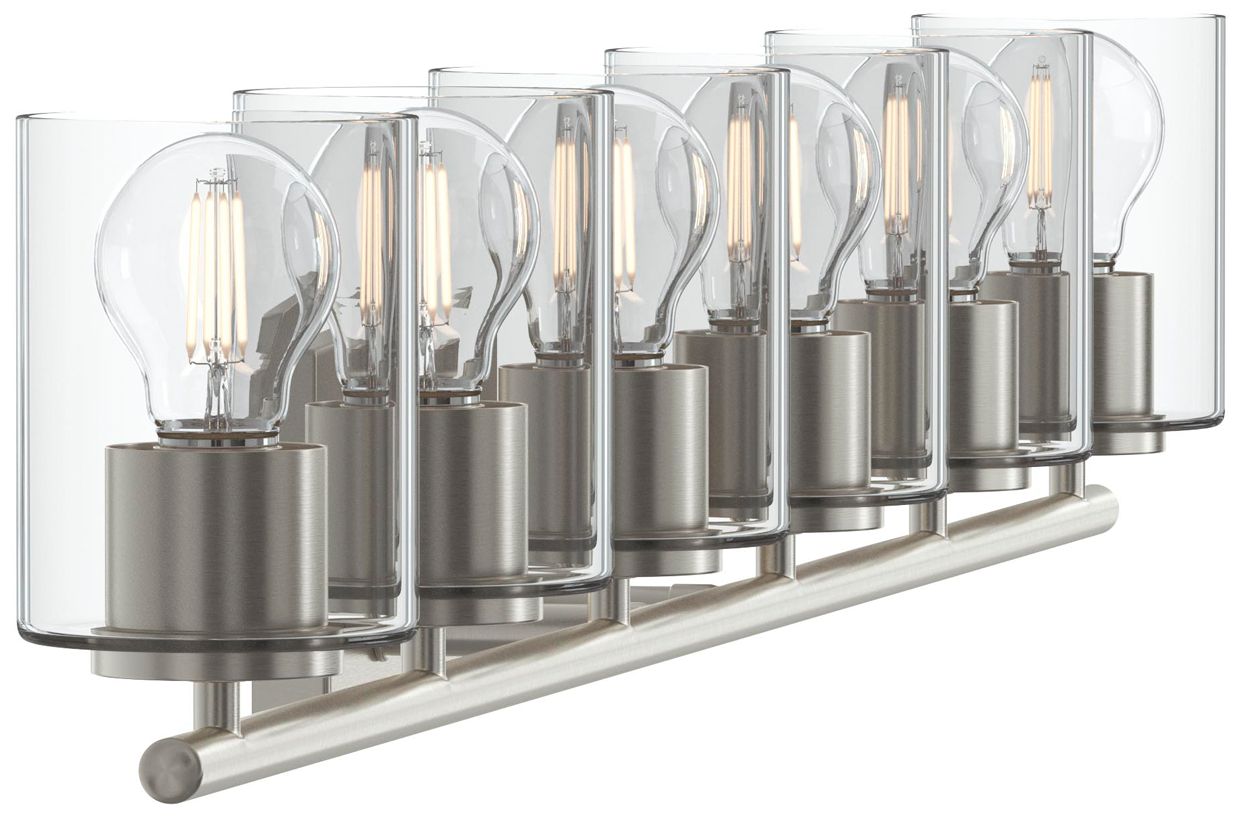 Replay Collection Six-Light Bath & Vanity Light with Clear Glass Shades