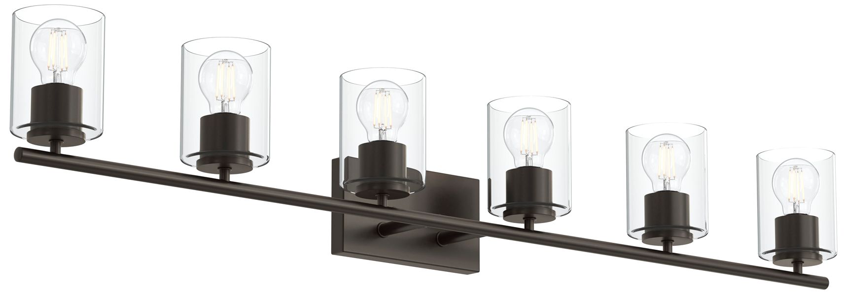 Image 2 Replay Collection Six-Light Bath & Vanity Light with Clear Glass Shades