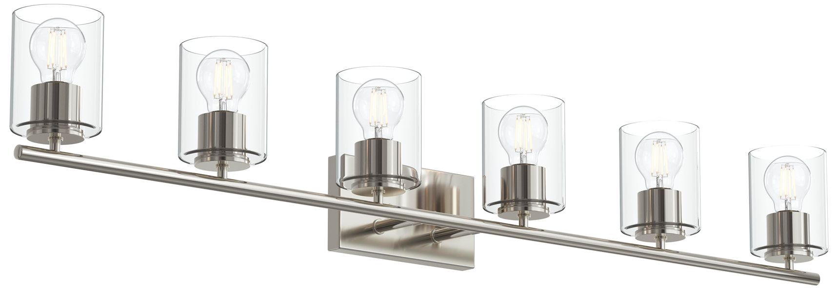 Replay Collection Six-Light Bath & Vanity Light with Clear Glass Shades
