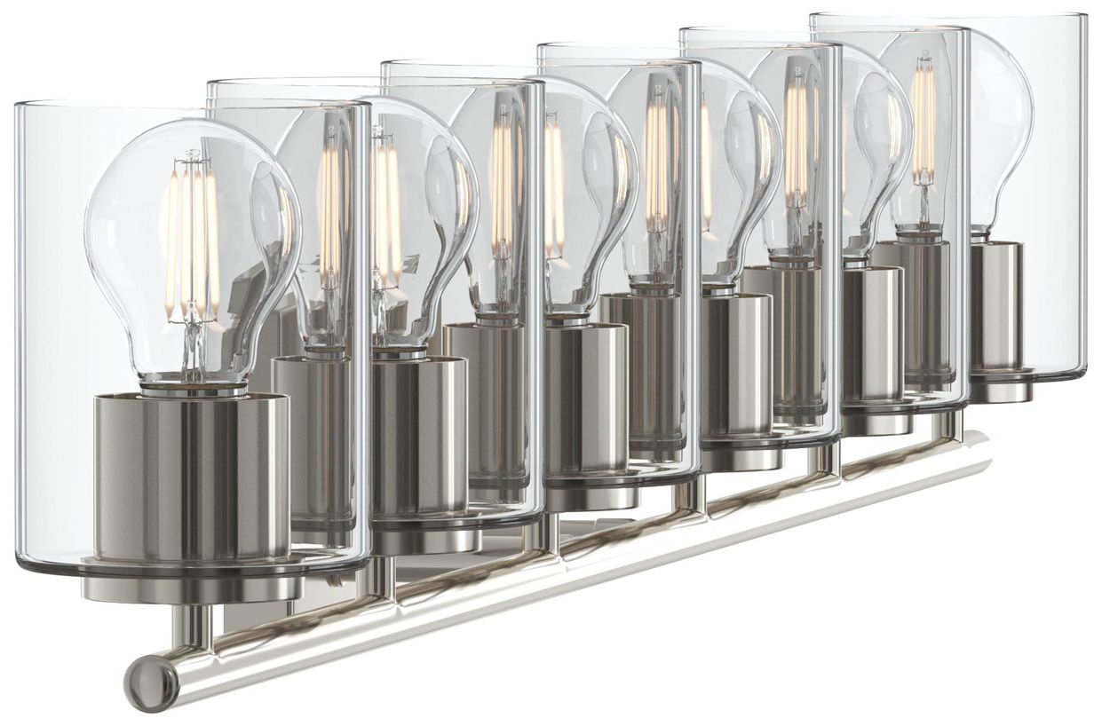 Replay Collection Six-Light Bath & Vanity Light with Clear Glass Shades