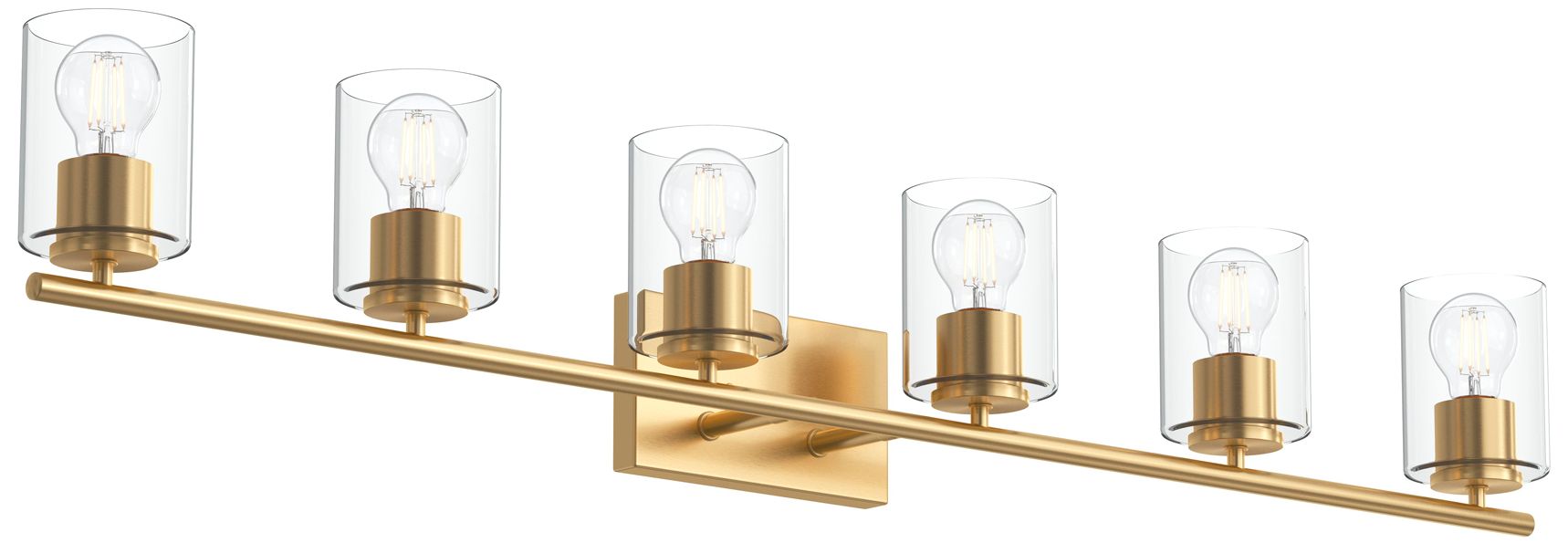 Replay Collection Six-Light Bath & Vanity Light with Clear Glass Shades