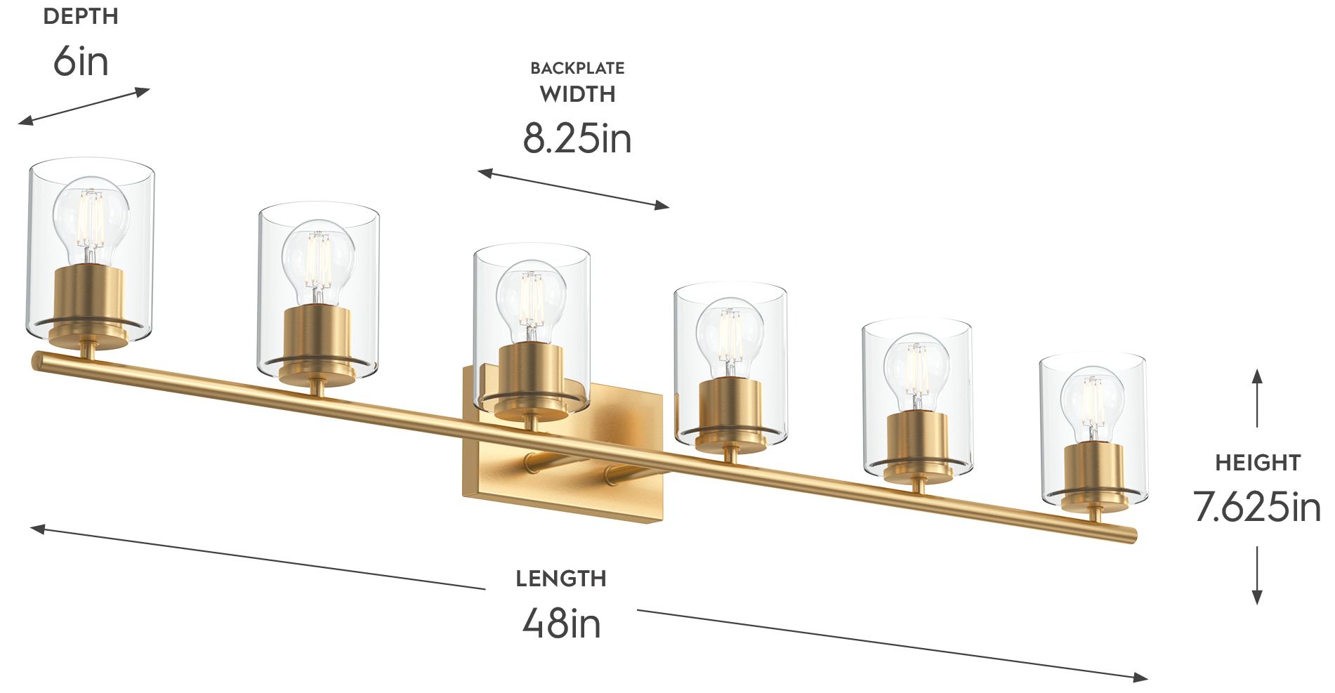 Image 6 Replay Collection Six-Light Bath & Vanity Light with Clear Glass Shades more views