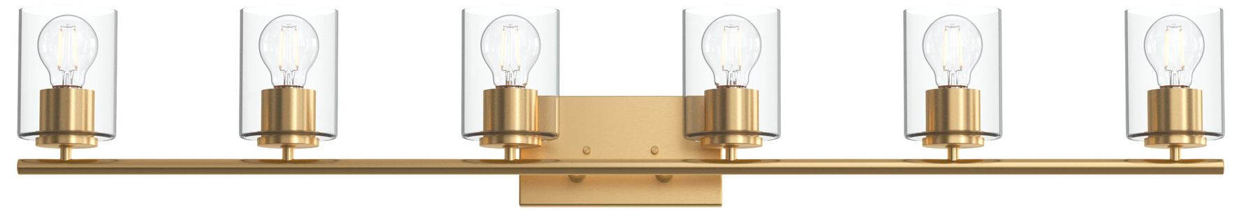 Image 7 Replay Collection Six-Light Bath & Vanity Light with Clear Glass Shades more views