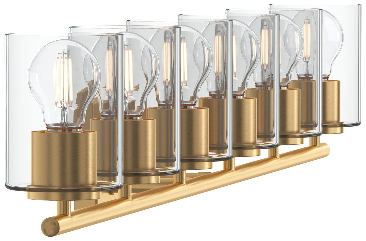 Replay Collection Six-Light Bath & Vanity Light with Clear Glass Shades