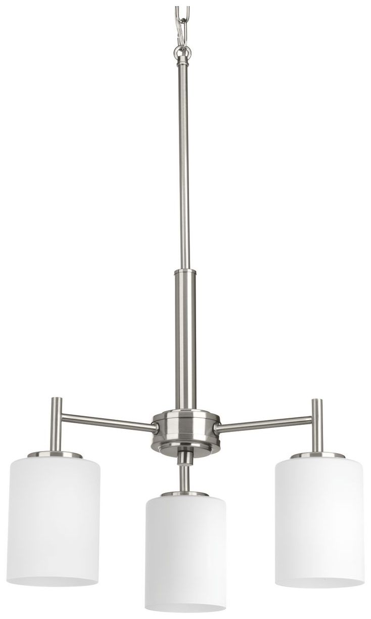 Image 2 Replay Collection Three-Light Etched White Glass Chandelier Light more views