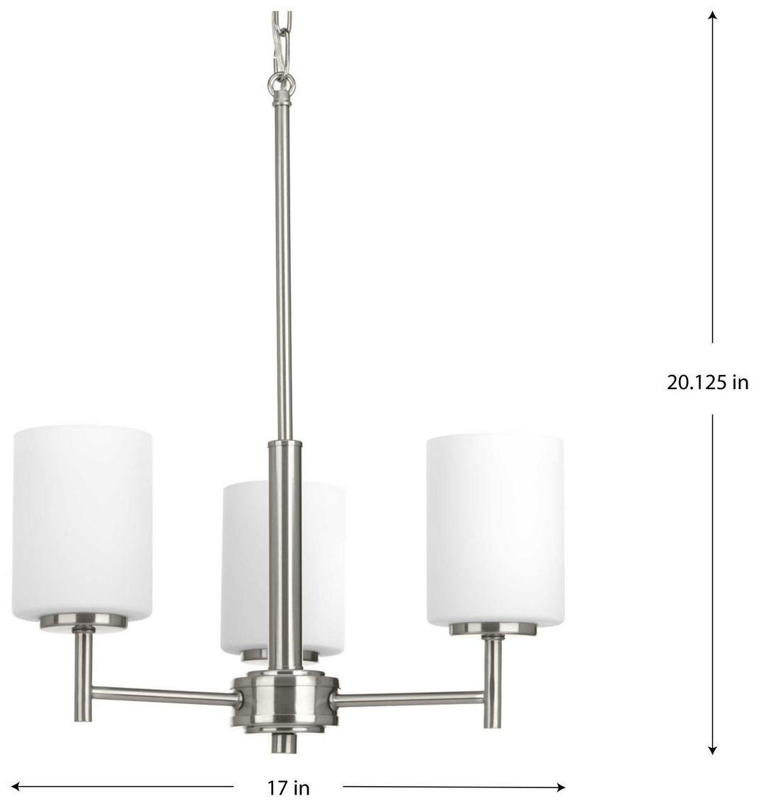 Image 4 Replay Collection Three-Light Etched White Glass Chandelier Light more views