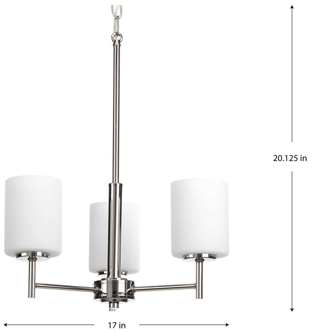 Image 4 Replay Collection Three-Light Etched White Glass Chandelier Light more views