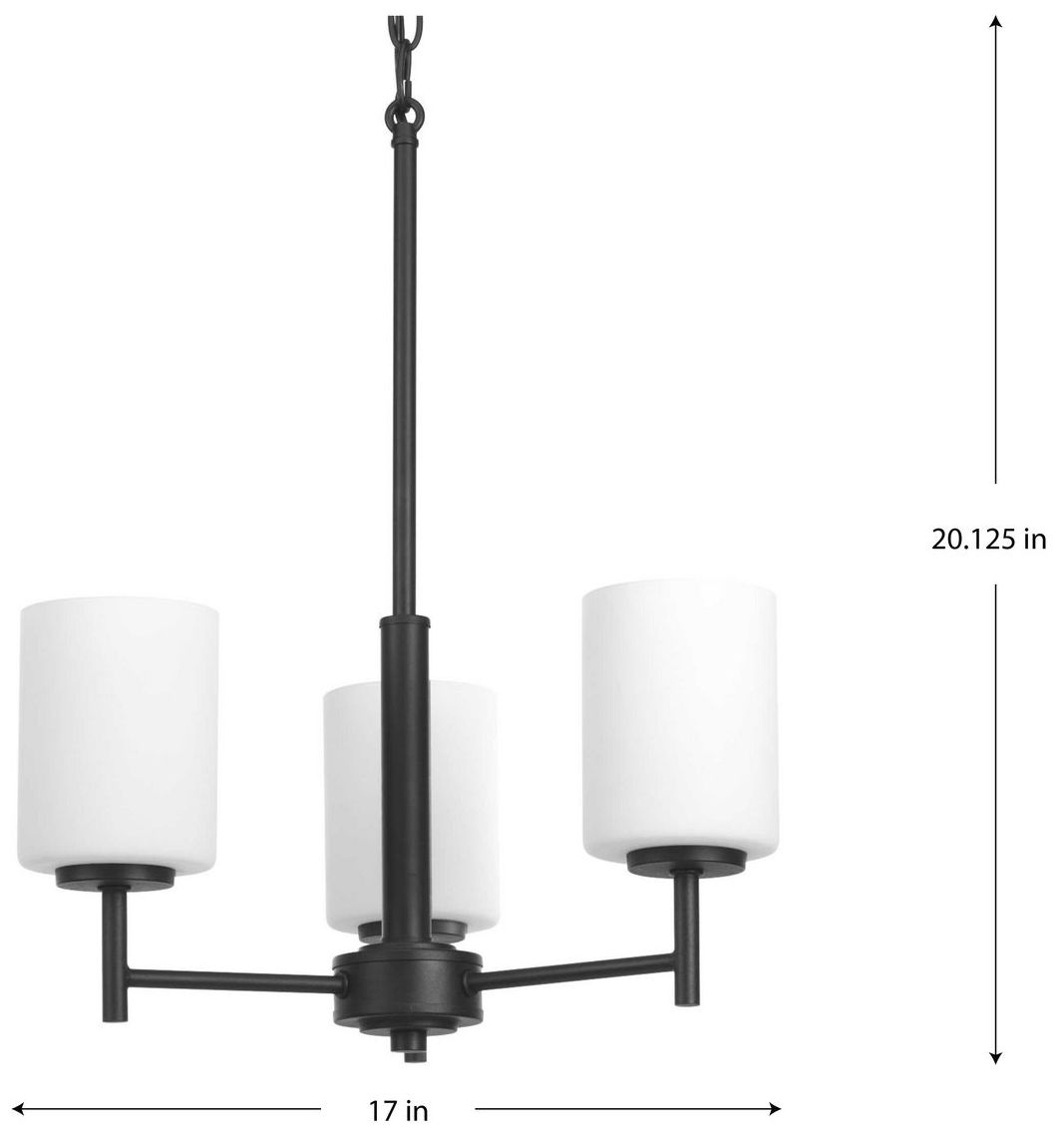 Image 4 Replay Collection Three-Light Etched White Glass Chandelier Light more views
