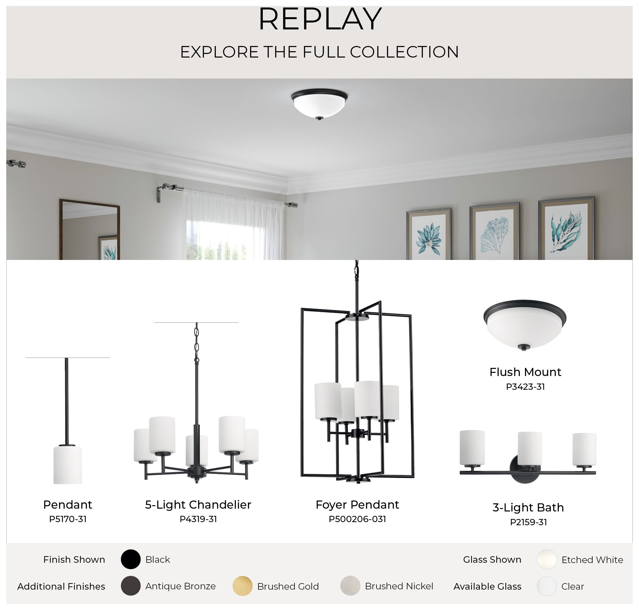 Replay Collection Two-light 14" Flush Mount