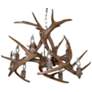 Reproduction Antler 27"W Natural Brown 10-Light Chandelier