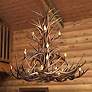 Reproduction Antler 52"W Natural Brown 16-Light Chandelier
