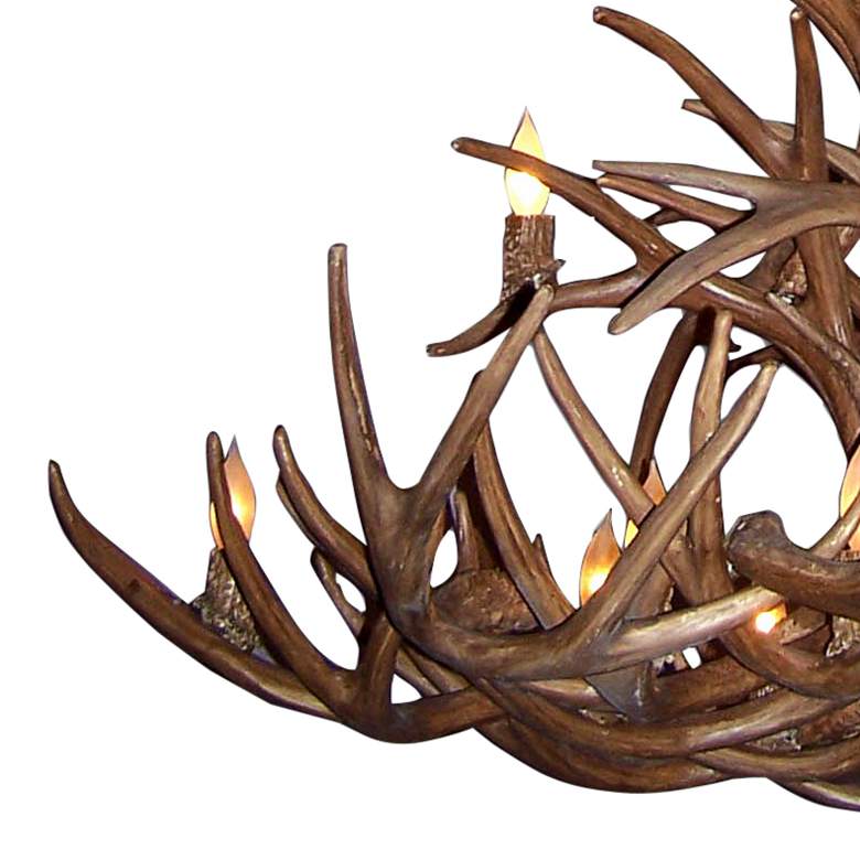 Image 3 Reproduction Antler 52 inchW Natural Brown 16-Light Chandelier more views