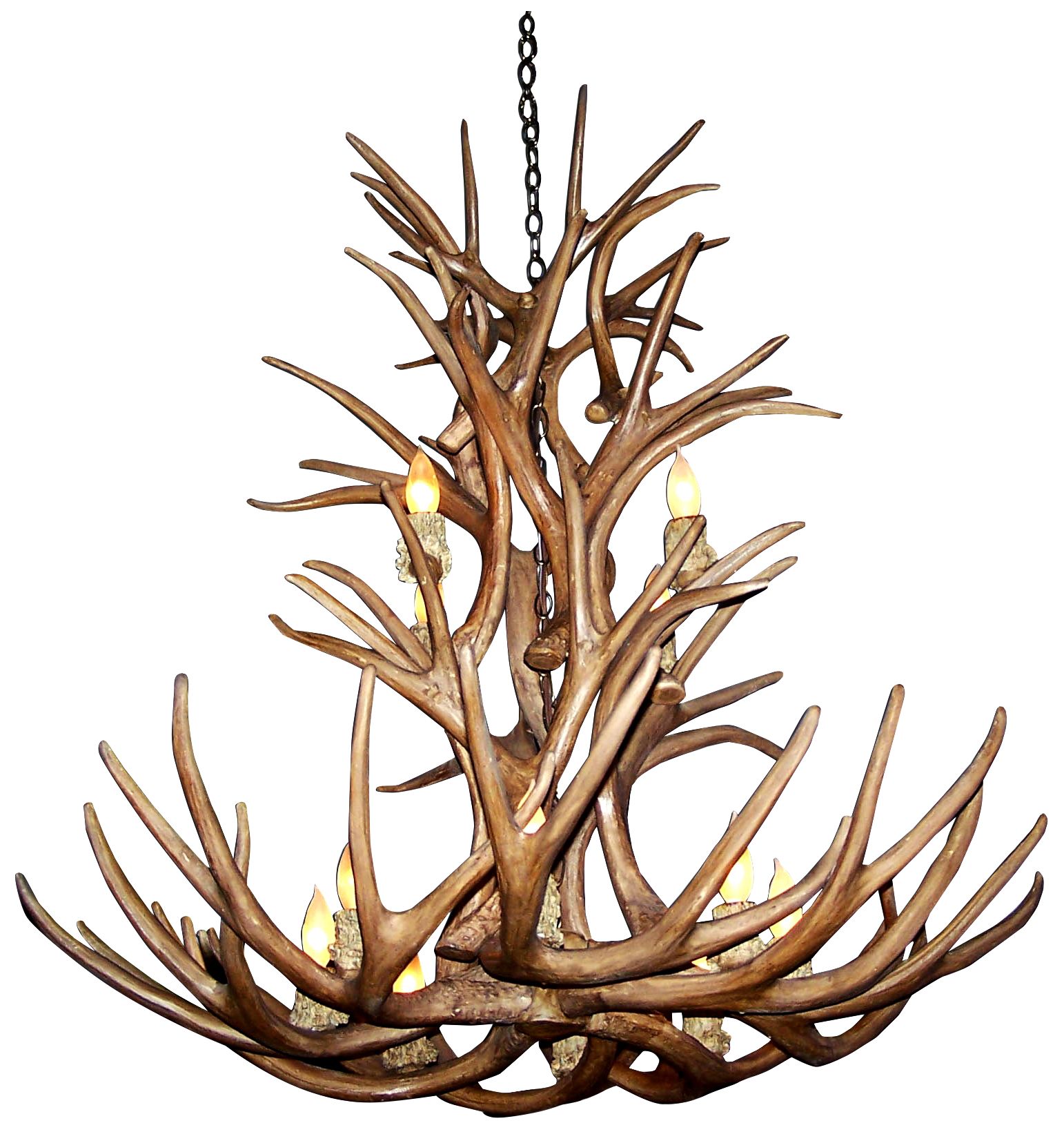 Image 2 Reproduction Whitetail 27-30"W 9-Light Antler Chandelier