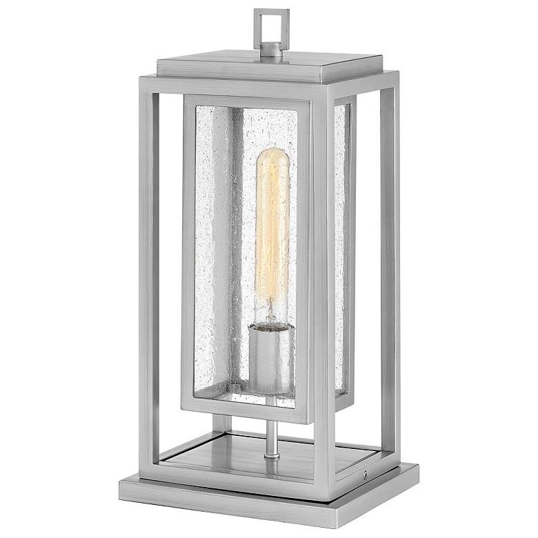 Image 1 Republic 16 1/2 inch High Satin Nickel 5W Outdoor Post Light