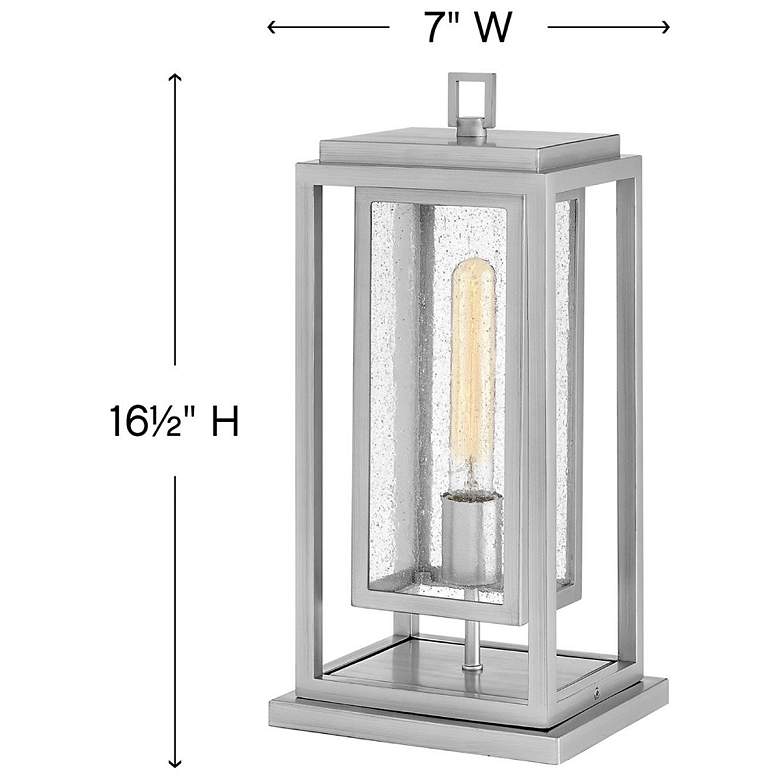 Image 4 Republic 16 1/2" High Satin Nickel 5W Outdoor Post Light more views
