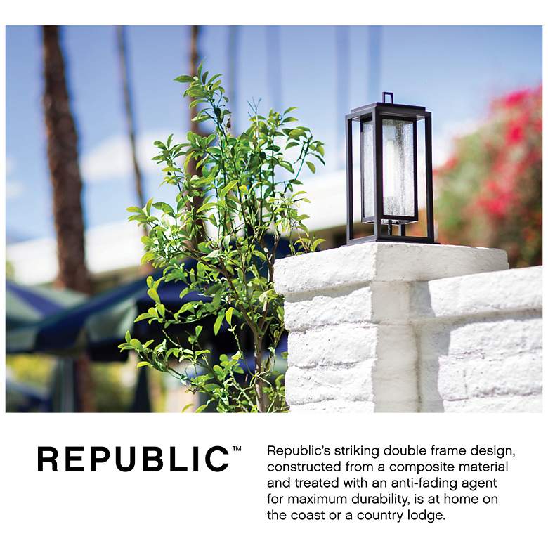 Image 6 Republic 16 1/2" High Satin Nickel 5W Outdoor Post Light more views