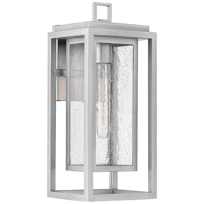 Image 3 Republic 16 inchH Satin Nickel LED Outdoor Lantern Wall Light