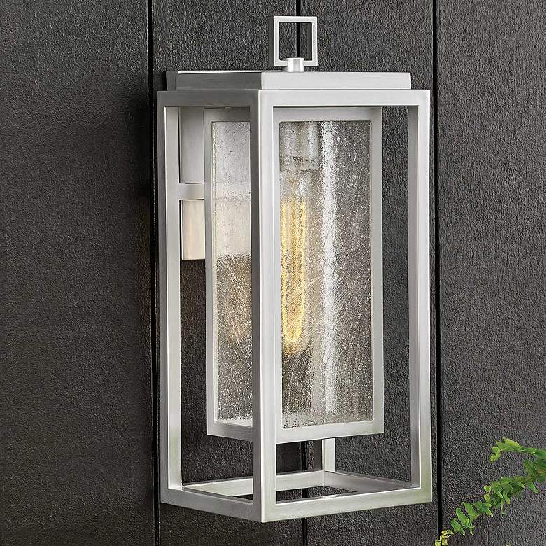 Image 2 Republic 16"H Satin Nickel LED Outdoor Lantern Wall Light