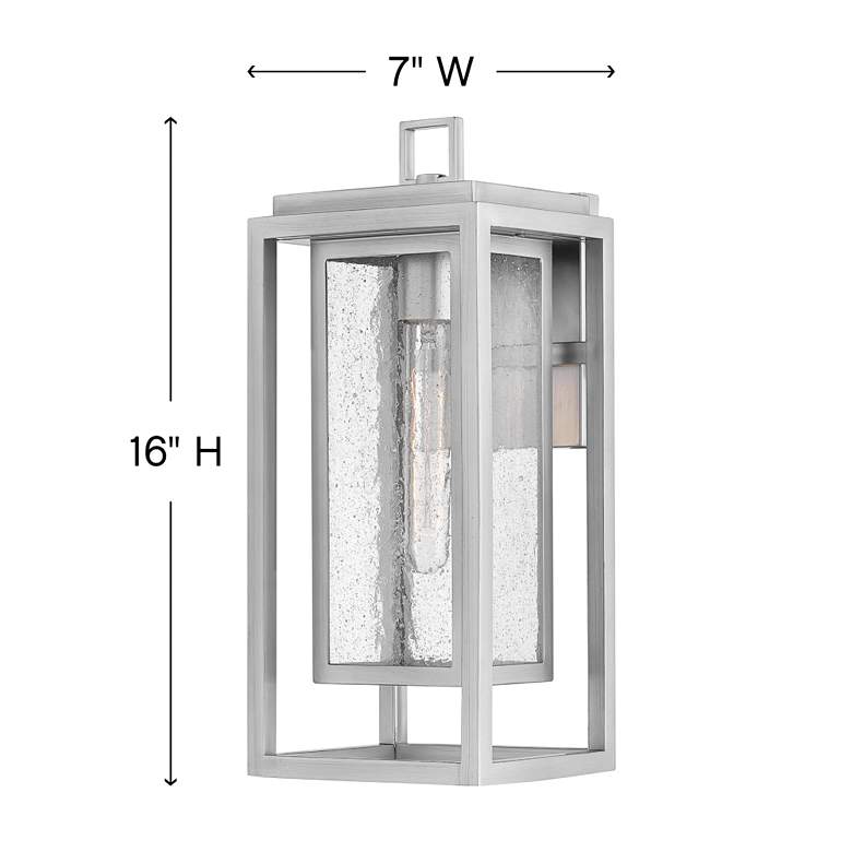 Image 6 Republic 16 inchH Satin Nickel LED Outdoor Lantern Wall Light more views