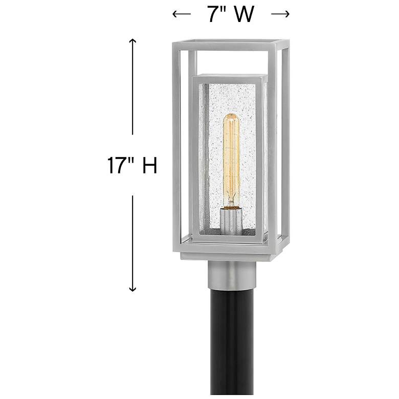 Image 2 Republic 17" High Satin Nickel 5 Watts Outdoor Post Light more views