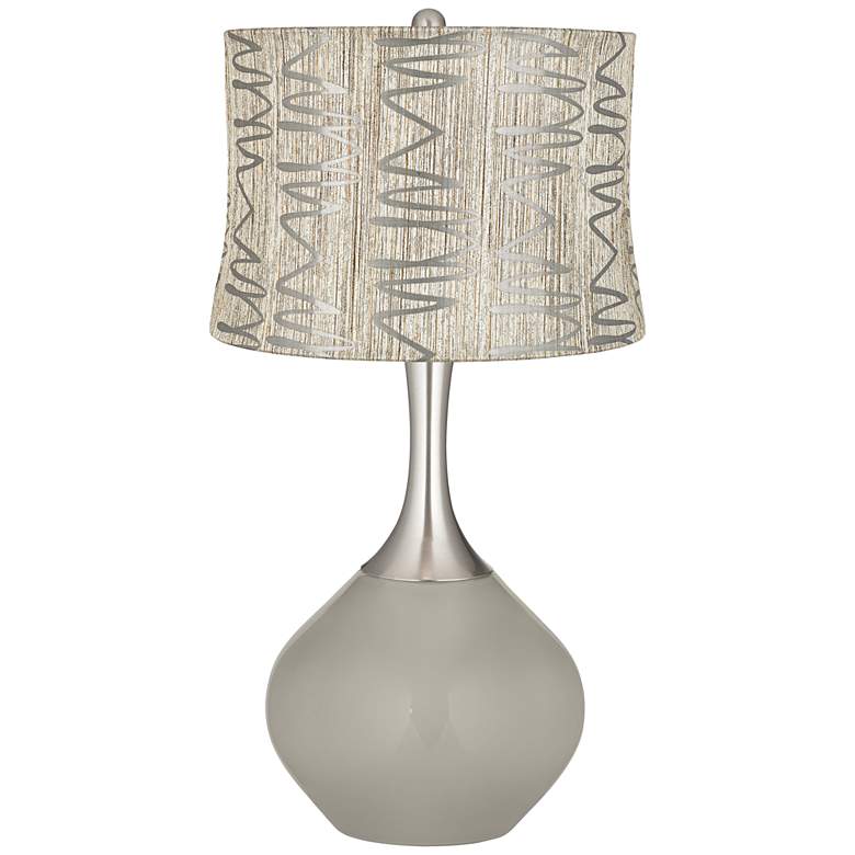 Image 1 Requisite Gray Abstract Squiggles Shade Spencer Table Lamp
