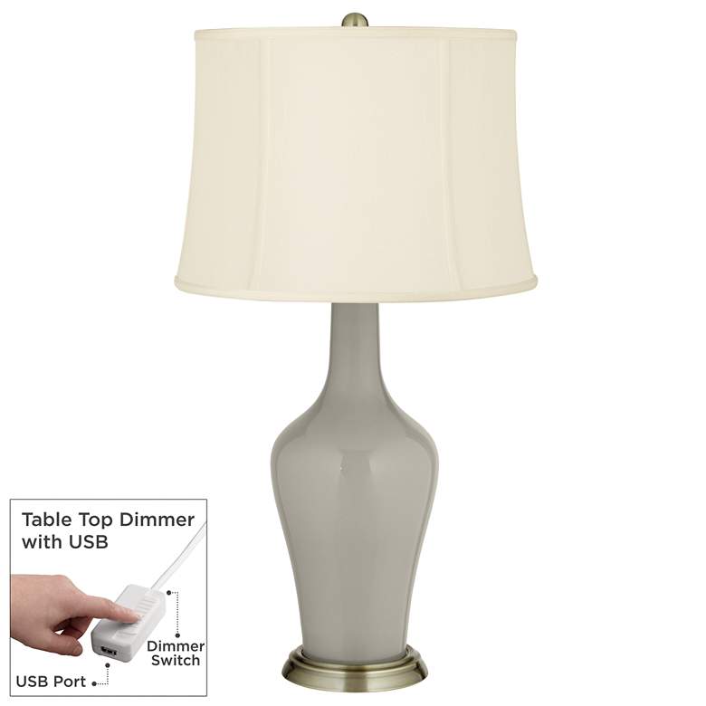 Image 1 Requisite Gray Anya Table Lamp with Dimmer