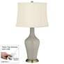 Requisite Gray Anya Table Lamp with Dimmer